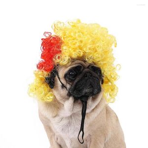 Köpek Giyim Pet Cosplay Wig Kıvırcık Saç Kedi Cadılar Bayramı Noel Partisi Kedilerle Komik Başlık