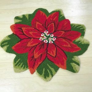 Carpets 3D Plush Christmas Flowers Rugs Living Room Bedroom Carpet Year Festive Home Decor Anti-Slip Floor Mat Bedside Area Rug