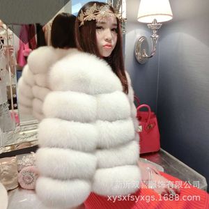 S-3xl Cappotto in pelliccia di volpe da donna invernale nuova moda sintetica calda artificiale