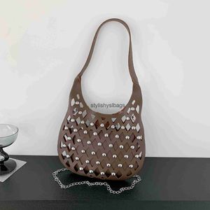 حقيبة Cross Body Womens ربيع/صيف جوفاء تصميم الصفصاف الأظافر الأظافر الحقيبة الإبط المألو