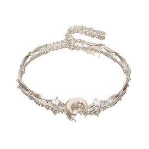 Designer mode koreanska charm armband enkla pendelle armband ins månsten kristall pärla månhänge armband smycken gåvor