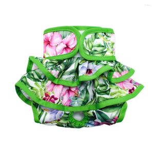 Fraldas de vestuário para cães calças menstruais com padrão de flores para cães fraldas laváveis gatos de suprimentos confortáveis fixadores