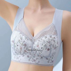 Women's Sexy Thin Lace Bra Beauty Back Large Chest Fixed Cup Bras Seamless Vest Bralette Styled Crop Lingerie Underwear Tops