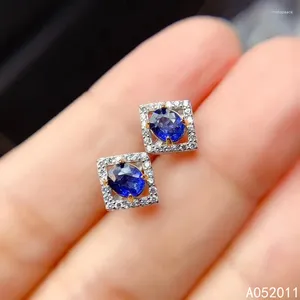 Stud Earrings KJJEAXCMY Fine Jewelry Natural Sapphire 925 Sterling Silver Girl Ear Studs Gift Birthday Party Wedding Engagement