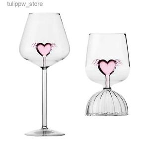 Bicchieri da vino Bicchiere da vino rosso bicchiere da cocktail 3D Love Heart bicchiere da vino multifunzionale bicchiere da champagne accessori da cucina L240323