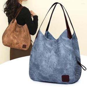 Sacos de ombro 2024 couro macio grande capacidade multi camadas única axilas saco versátil casual bolsa retro commuter tote