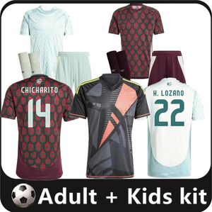 Messico 2024 2025 Copa America RAUL CHICHARITO maglie da calcio 2023 LOZANO DOS SANTOS 24 25 H.LOZANO Uomo Bambini Maglie da calcio Uniformi Tifosi Versione 16-4XL