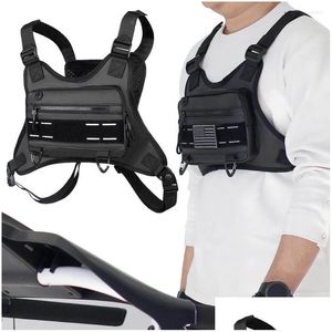 Borse da esterno Borsa da petto per moto Uni con cinghie regolabili Gilet anteriore leggero Grande capacità Ciclismo Arrampicata Consegna a goccia Spor Otwdx