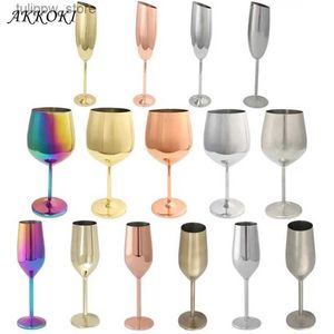 Wine Glasses Stainless steel red wine glass champagne cocktail drink glass charming juice drink wine glasses party bar supplies L240323