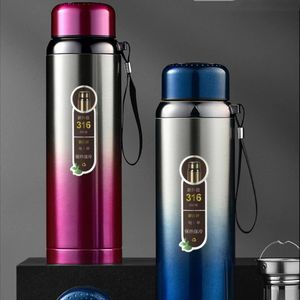 SUS316 Vattenflaska Rostfritt stål LED -temperatur Display Vakuumkolv stor kapacitet Thermos Cup Hydro 240314