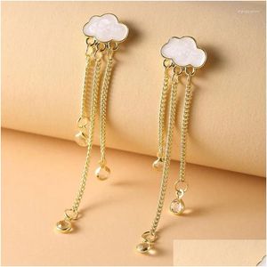 Dangle Chandelier Brincos Moda Nuvens Criativas Forma de Chuva Borlas Para Mulheres Estilo Boêmio Gota de Água Brinco de Cristal Jóias Acce Ot94G