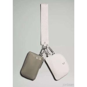 Yeni lu-metal çift kese bileklik pochette çift kayış su geçirmez mini yoga çantası çıkarılabilir anahtar zincirli kese bilek kemeri jk0u