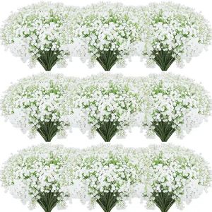 50個の人工花の赤ちゃんは花を呼吸する偽のジプソフィラ植物結婚式のホームパーティーの装飾のために花240309