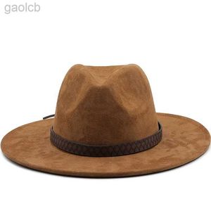 Wide Brim Hats Bucket Hats Solid suede Fedoras Panama Felt hat Mens jazz hat Cowboy hat Winter mens hat Wide Brim hat 24323