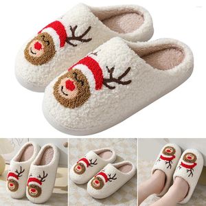 Fuzzy Shoes 783 Walking Christmas Indoor Slippers Cozy Elk Plush Closed Toe Thick Sole Slip-on House Household Supplies Hold 99061 hold 43748