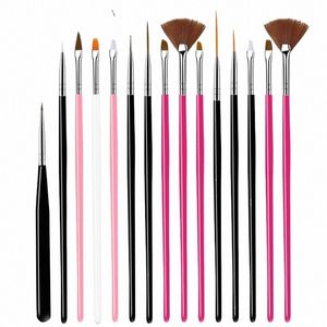 florvida Nail Art Brushes Kit Makeup Tools For Manicure Accories High Quality Profial Supplies Kolinsky Scrub Pen Set w5eT#