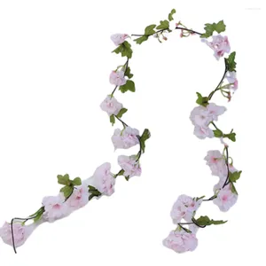 Dekorativa blommor Förtroende Fake Flower Rattan Simulerad Cherry Blossom Vine Venaste stil kärlek Noter Package Innehåll