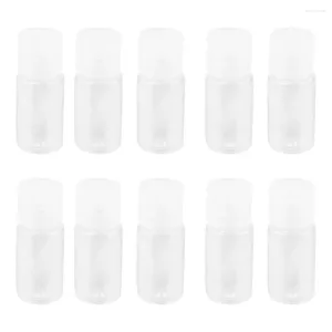 Lagringsflaskor 24 st 10 ml Flip Top Bottle Makeup Travel Relable Lotion Sub för Emulsion Plastic Dispensers