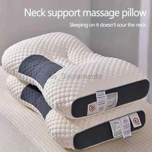 Travesseiros massageadores de pescoço Travesseiro ortopédico cervical para pescoço ajudam a dormir e proteger o travesseiro de pescoço doméstico de fibra de soja SPA travesseiro de massagem para dormir 240323