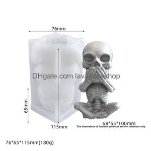 Craft Tools Skeleton Candle Mold Dont Listen Orlook Or Say Ers Eyes Er Mouth Ears Diy Manual Sile Molds 9345 Drop Delivery Home Garden Dhsj9