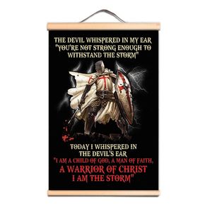 Medieval Crusader Warrior Poster Canvas Scroll Painting Wall Hanging Banner - Upgrade Your Room and Studio Decor with Knights Templar Wall Art Poster CD34