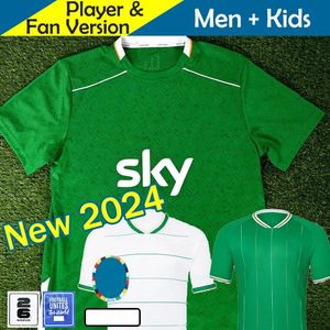 İrlanda Futbol Forması 24/25 Euro Kupa Kiti Robinson Obafemi Ev Away Away 2024 Ulusal Nitelikli Özel Erkekler Futbol Gömlekleri Yeşil Beyaz Ferguson Browne Brady