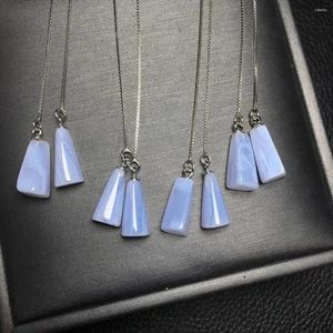 Dangle Earrings 1 Pair Fengbaowu Natural Blue Lace Agate Earring 925 Sterling Silver Irregular Shape Reiki Healing Stone Fashion Jewelry