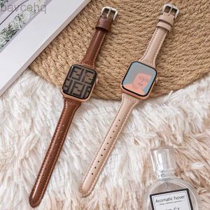 Watch Bands Ultra thin leather strap suitable for Watch Ultra Band 49mm series 7 8 41/45mm corea 38/42mm wristband bracelet iWatch SE 6 5 4 3 40mm/44mm 24323