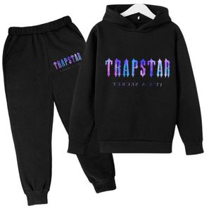 Dzieci Trapstar Designer TrackSuits Ubrania dla niemowląt Zestaw malucha sweter z kapturem 2 sztuki chłopcy dziewczęta młodzież dzieci