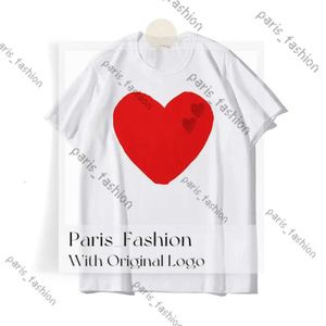 Мужская футболка Дизайнерские футболки Love Red Heart Eyes Cdg Повседневная женская рубашка для любителей Quanlity Футболка с коротким рукавом с вышивкой Досуг Уличная одежда Tide Outdoor Fashion 440