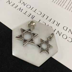 kvalitet croheart hög vintage silver hexagram stjärna halsband gotiskt teckensnitt mysterium designer halsband