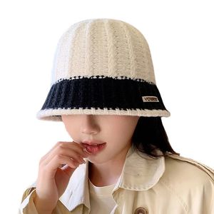 Chapéu de pescador de malha coreano feminino outono inverno balde chapéu feminino japonês moda senhora acrílico panamá chapéus para mulher 240319