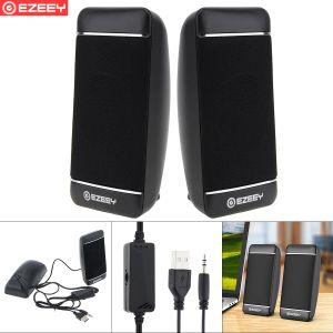 Lautsprecher EZEEY S4 Vollmaterial 12-adriger 1,2-Draht-USB-5-V-Subwoofer-Lautsprecher mit 3,5-mm-Audiobuchse und Lautstärkeregler für Laptop/Telefon