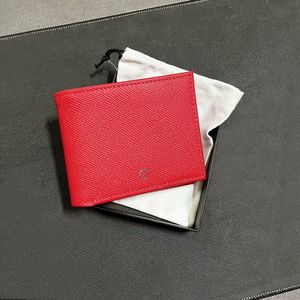 Luxury Mens plånböcker Varumärkeskortsinnehavare Original Box Red Leather Fashion Bags Pocket Designer Purse Passport Case Dollar Wallet Wallet