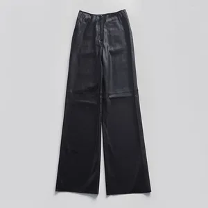 Pantaloni da donna in morbida pelle proteica Pantaloni casual dritti a gamba lunga ecologici belli da donna Primavera Autunno