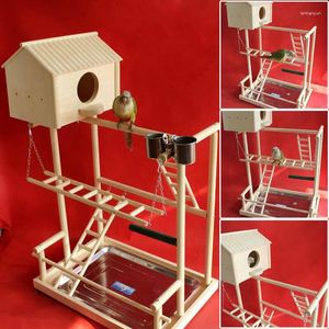 Other Bird Supplies Parrot Stand Large Shelf Game Rack Swing Tray Wooden Ladder Bar Nest Breeding Box ZP6301125
