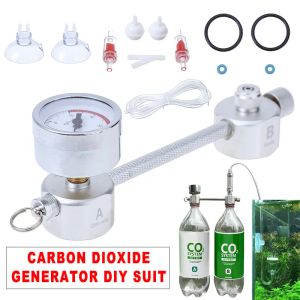 Ausrüstung DIY Aquarium CO2 System Kit Blasenzähler Druckmessgerät Dichtung Pads Saugnapf Clips Fisch Aquarium CO2 Generator für Pflanzen