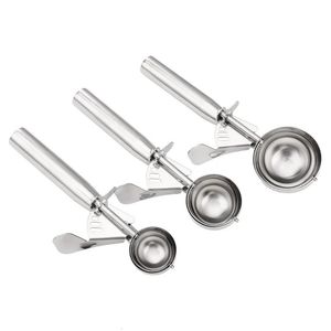 Paletta per gelato in acciaio inossidabile Strumento per biscotti Cucchiaio per gelato Stampo per palline Yogurt Pasta a base di carne Anguria Gadget da cucina 240307