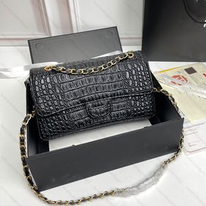 Mulheres saco preto pele de crocodilo designer saco mulher bolsa de ombro luxo crocodilos bolsa nova sacola de couro crossbody carteira clássico crozzling sacos