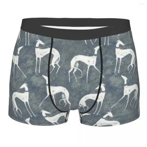 Underpants White Galgos Underwear Male Sexy Print Custom Greyhound Whippet Dog Boxer Briefs Shorts Panties Breathbale