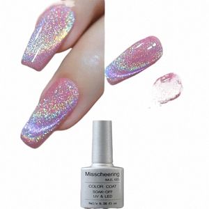 Regenbogen-Katzenauge-magnetisches polnisches Gel-buntes reflektierendes funkelndes Universal-Nagellack kann jede mögliche Nagel-Accesorios-Farbe verwenden 22kC #