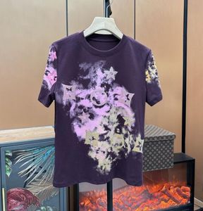 Tasarımcı T Shirt Kadın Kısa Kollu Tie Boyalı Parlayan Rhinestones Kadın Tshirt Top Tee Fanil