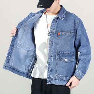 Wiosenna i jesienna jeansowa 2023 Nowa modna marka wielofunkcyjna odzież robocza luźna kurtka męska