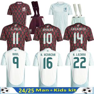 2024 Mexico Chicharito Mens Soccer Jerseys 24 25 H. Lozano A. Guardado Home Away Train