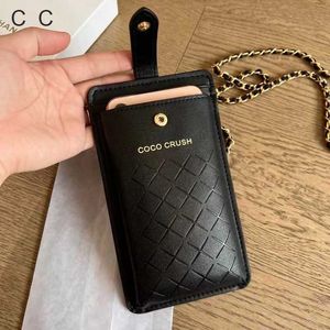 Designer Card Bag Store Promotion Sale Free Shipping New Gift Box Mobile Card Bag Chain Strap Diagonal Straddle Checkered One Small for Men and Women