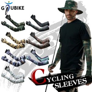 GTUBIKE Cycling Sunscreen Sleeves Ice Silk Half Finger Long Gloves Outdoor Sport Fishing Anti-UV Arm Cover Armguard Long Mittens 240320