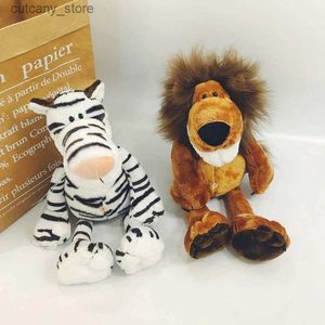 Animais de pelúcia recheados 35cm animais de pelúcia fofos plushies girafa tigre leão macaco gorila ephant brinquedos macios para crianças garoto seping presentes de aniversário l240320