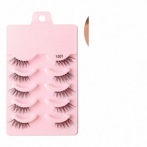 Half Eye Les 3/5 par Faux Mink Les återanvändbara False Eyeles Natural Fluffy Makeup Tools Extensi Fake Les Maquiagem Q6M1#