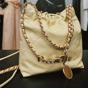 New Bucket Bag Women's Handbag Shoulder Crossbody Handheld Bag, Lingge Embroidered Thread, Pearl Garbage Bag