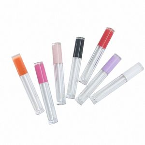 30pcs 50Pcs 5ml Lip Glaze Lipgloss Tube Colorful Lids Liquids Lipstick Cosmetic Ctainers Empty Clear Plastic Refillable Bottle W4N2#